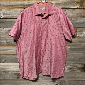 Ted Baker-button down shirt- red color-Ted size 7 (3XL)-100%cotton